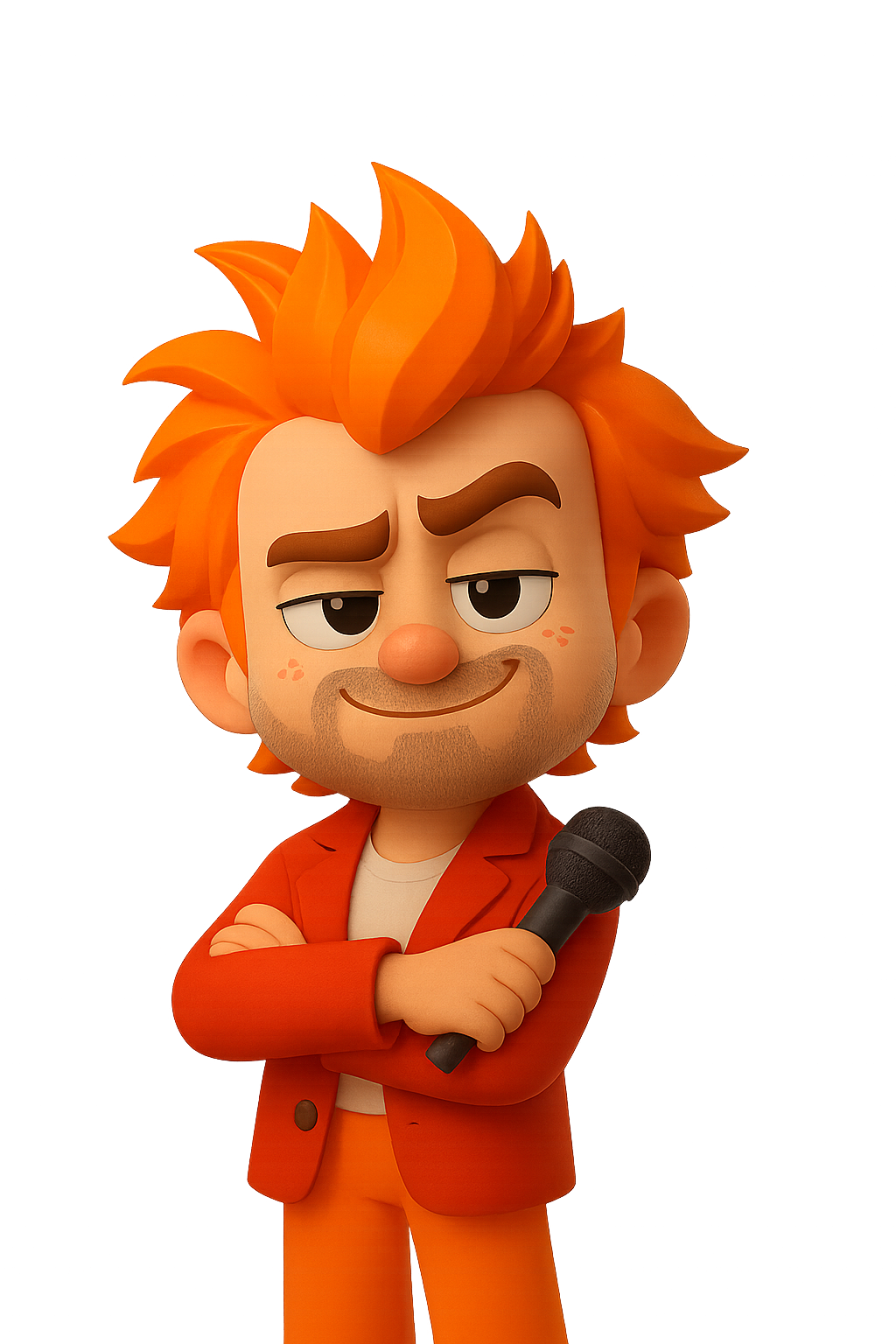 The Roastmaster character with microphone